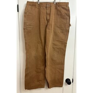 Carhartt Men's 40x32 Loose Straight‎ Washed Duck Work Dungaree Pants B11-BRN